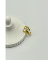 Çelik Gold Tek Kalp Taş Ayarlanabilir Yüzük - 25yzk102