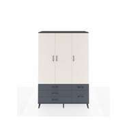 Hyperion Dolap 5 Raflı 5 Çekmeceli Tek Askılı 132x44x195 Antrasit-Aytaşı/Antrasit