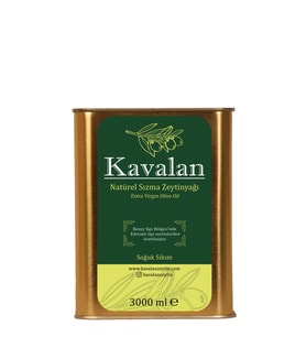 Kavalan İyi Tarım Uyg. 3 Lt Olgun Hasat Kuzey Ege Soğuk Sıkım Natürel Sızma Zeytinyağı