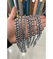 Hematit Taşı Rondela Kesim Parlak Gümüş 8x8mm Doğal Taş Dizi