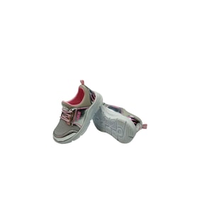 NORTH BLUE bağcıksız Cırtsız Ortapedik  & Anatomik Sağlam Kaymaz  Tabanlı Nefes Alan Kız Çocuk Spor Ayakkabısı (Pembe-Grı)
