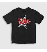 Presmono Unisex Çocuk Siyah Star Müzik Metal Korn T-Shirt 514002tt