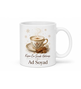Sıcacık Salep ve Tarçın Çubukları Görseli Kış Hatırası Kupa Bardak Hediye