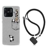 Xiaomi Redmi Note 7 8 9 Pro 10 2022 10 Pro 10S Kılıf Boyun Askılı Silikon Pandalar 1798