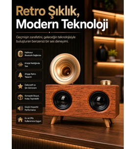 Gramafon Nostaljik Radyo Yüksek Ses Kalitesi USB TF Kart Aux