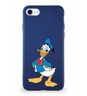 Apple iPhone SE 2020 Soft Premier Kapak Donald Duck-C Tasarımlı Silikon Kılıf - Lacivert (Şeffaf)