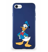 Apple iPhone SE 2020 Soft Premier Kapak Donald Duck-C Tasarımlı Silikon Kılıf - Lacivert (Şeffaf)