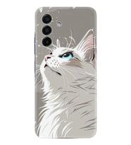 Samsung Galaxy A17 Kılıf Boutique Baskılı Resimli Beyaz Kedi Pcode -061