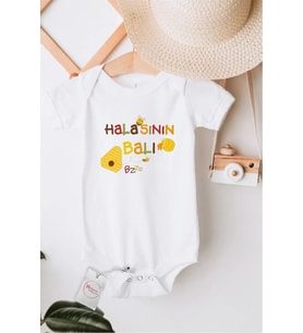 Halasının Balı Özel Tasarım Bebek Zıbın Pamuklu Çıtçıtlı Body