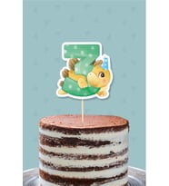 Baby Dinozor Teması 3 Yaşında Pasta Süsü *Kalın Kağıt