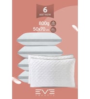 6 Adet Klimax Serisi Kılıflı Fermuarlı Klimali Antialerjik Silikon Elyaf Yastık 50x70cm 900 gr (Beyaz)
