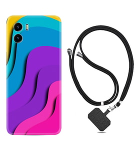Vivo Y15S Y32 Y33S Y51 Y53S Kılıf Boyun Askılı Silikon Renk Cümbüşü 1631