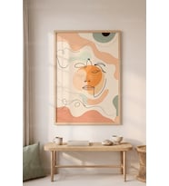 Minimalist Modern Çizgiler 1. Kalite Ahşap Çerçeveli Tablo