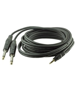 Powermaster 3.5 Mm Stereo E-2x6.3mm Mono Erkek Kablo 3 Metre