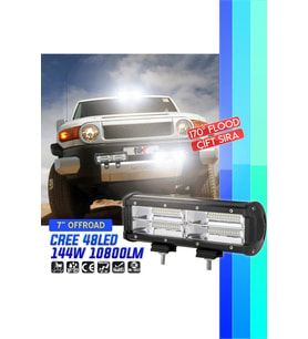 NKT GROUP 144W Offroad Yayıcı Delici Metal Off Road Led Bar 24 cm