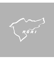 Ağrı Araba Sticker siyah 17x12 CM (Beyaz)