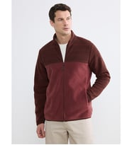 LCWAIKIKI Basic Bordo Dik Yaka Polar Erkek Fermuarlı Sweatshirt