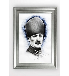 Gümüş Çerçeveli Atatürk Tablo a89
