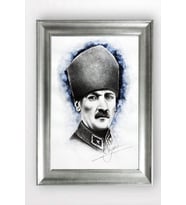 Gümüş Çerçeveli Atatürk Tablo a89