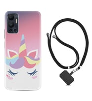 Infınix Hot 12 Kılıf Silikon Boyun Askılı İpli Desenli Silikon Sweety Unicorn 1737
