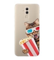PrintiFy Huawei Mate 20 Lite ile Uyumlu Kedi 1 Kamera Korumalı Şeffaf Kılıf