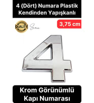 No 4 Kapı Numarası Kendinden Yapışkanlı Masa Dolap Plastik Ev Posta Kutusu Dış Mekan Daire 3,75 cm