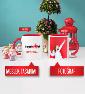 Fizyoterapist Kupa Bardak Kırmızı Fotoğraflı
