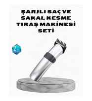 Mey İthalat® Profesyonel Şarjlı Saç ve Sakal Kesme Makinesi – Paslanmaz Çelik Bıçaklı, Ergonomik ve