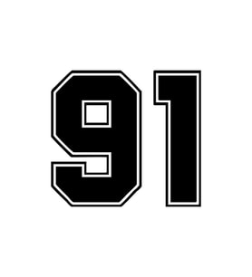 Dış Kontürlü 91 Numara Sayısı Sticker Yapıştırma