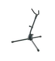K&M 14300-000-55 Siyah Saksafon Sehpası  Katlanabilir Metal Gövde Ayarlanabilir Destek Kolları ve Sarsılmaz Denge