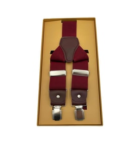 Brianze Deri Bağlantılı Bordo Pantolon Askısı