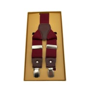 Brianze Deri Bağlantılı Bordo Pantolon Askısı