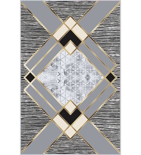 Eliana Home Baskılı, Yıkanabilir Kaymaz Taban Salon Halısı LNA0011-SD697 100x150 cm (Gri)
