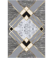 Eliana Home Baskılı, Yıkanabilir Kaymaz Taban Salon Halısı LNA0011-SD697 100x150 cm (Gri)