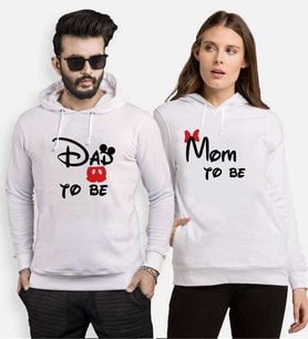 Tshirthane Dad Mom To Be Sevgili Kombinleri Kapüşonlu Kombini (Tek Ürün Fiyatıdır.)