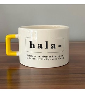 Hala Baskılı Sarı Kulplu C Fincan