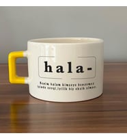 Hala Baskılı Sarı Kulplu C Fincan