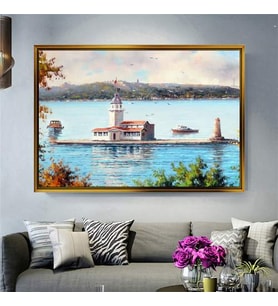 Altın Çerçeveli dekoratif tablo a742 (Gold)