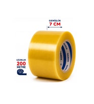 Ekstra Geniş Koli Bandı 7 cm x 200 Metre Uzun Ambalaj Ve Kargo Bandı