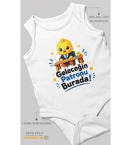Geleceğin Patronu Burada Sıfır Kol Bebek Zıbını %100 Pamuk