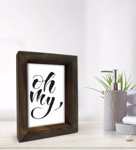 BK Gift Banyo Dekoratif Doğal Masif Ahşap Çerçeve 15x20cm-36 (Beyaz)