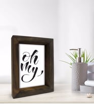 BK Gift Banyo Dekoratif Doğal Masif Ahşap Çerçeve 15x20cm-36 (Beyaz)