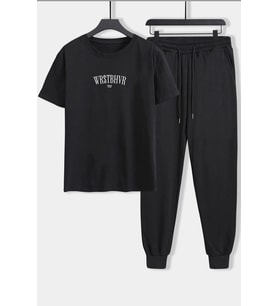 Unisex Dont Baskılı 2'li Eşofman Takımı (Siyah)