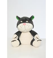Pufu Toys Asabi Kedi Peluş Oyuncak Oyun Arkadaşı 45 CM (Siyah - Beyaz)