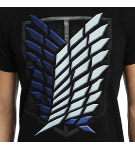 Bant Giyim - Attack On Titan Siyah Erkek T-shirt Tişört
