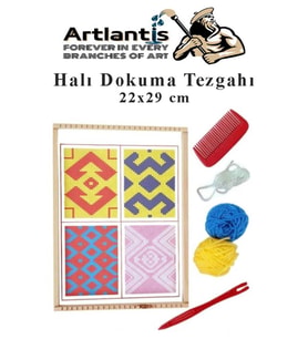 Halı Dokuma Tezgahı 1 Paket Hobi Okul Elişi Çocuk Halı Dokuma Tezgah Seti 22x29 cm