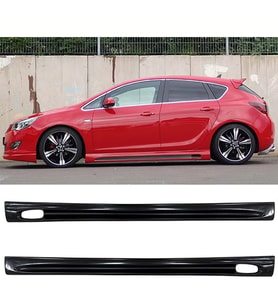 Opel Astra J Sedan Rieger Yan Marşpiyel Seti Mat Siyah Plastik 2 Adet 2009-2015