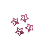 Toka Set / 4  Adet Pembe Renk Yıldız Toka - Uğur Böcek Çift Bağlama Lastik Çocuk Toka - Tel Toka