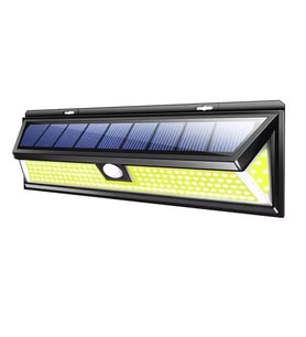 Solar 180 LED Güneş Enerjili Kumandalı 3 Modlu Duvar Lambası  Hareket Sensörlü Su Geçirmez
