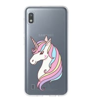 Samsung Galaxy A10 Uyumlu Kapak Unicorn Tasarımlı Şeffaf Silikon Kılıf